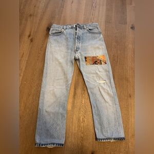 Light Blue Women’s Jeans with Patch Detail